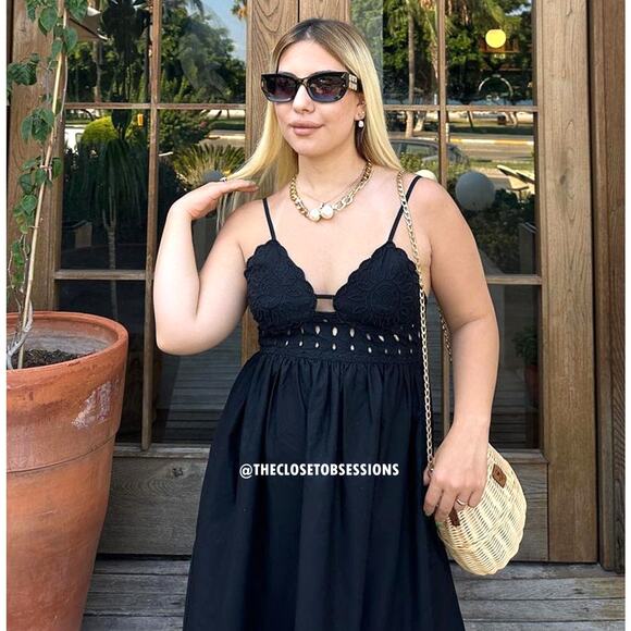 ZARA Embroidered Eyelet Midi Dress NWT LAST ONE!!! - Picture 2 of 16